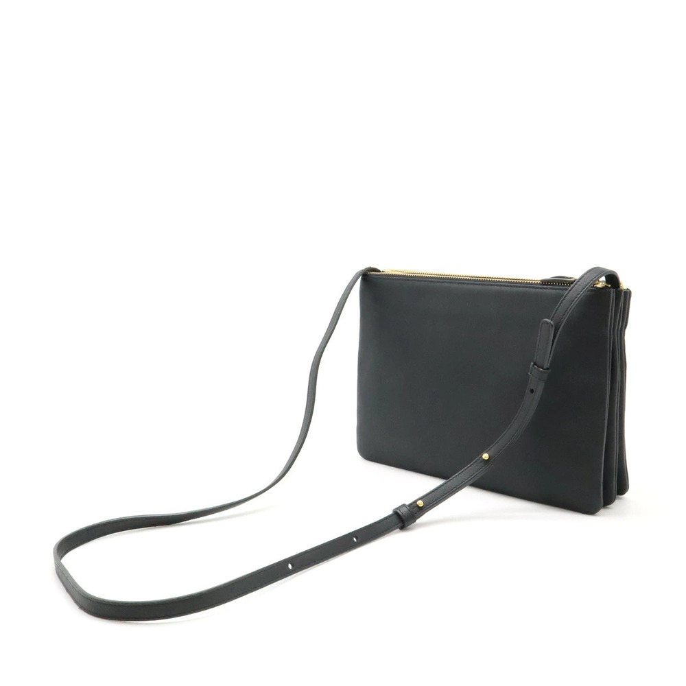 Celine Leather Black Lambskin Bag Crossbody Trio Black